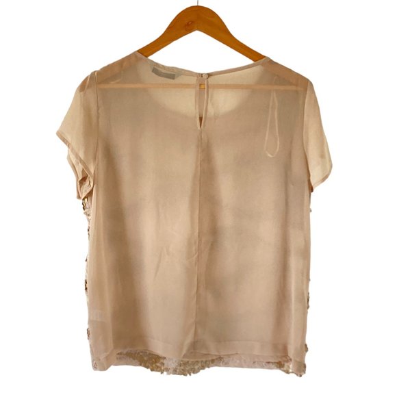 BNWT Tu Women's Cream Beige Sequin Embellished Blouse Size 14 - Picture 2 of 13